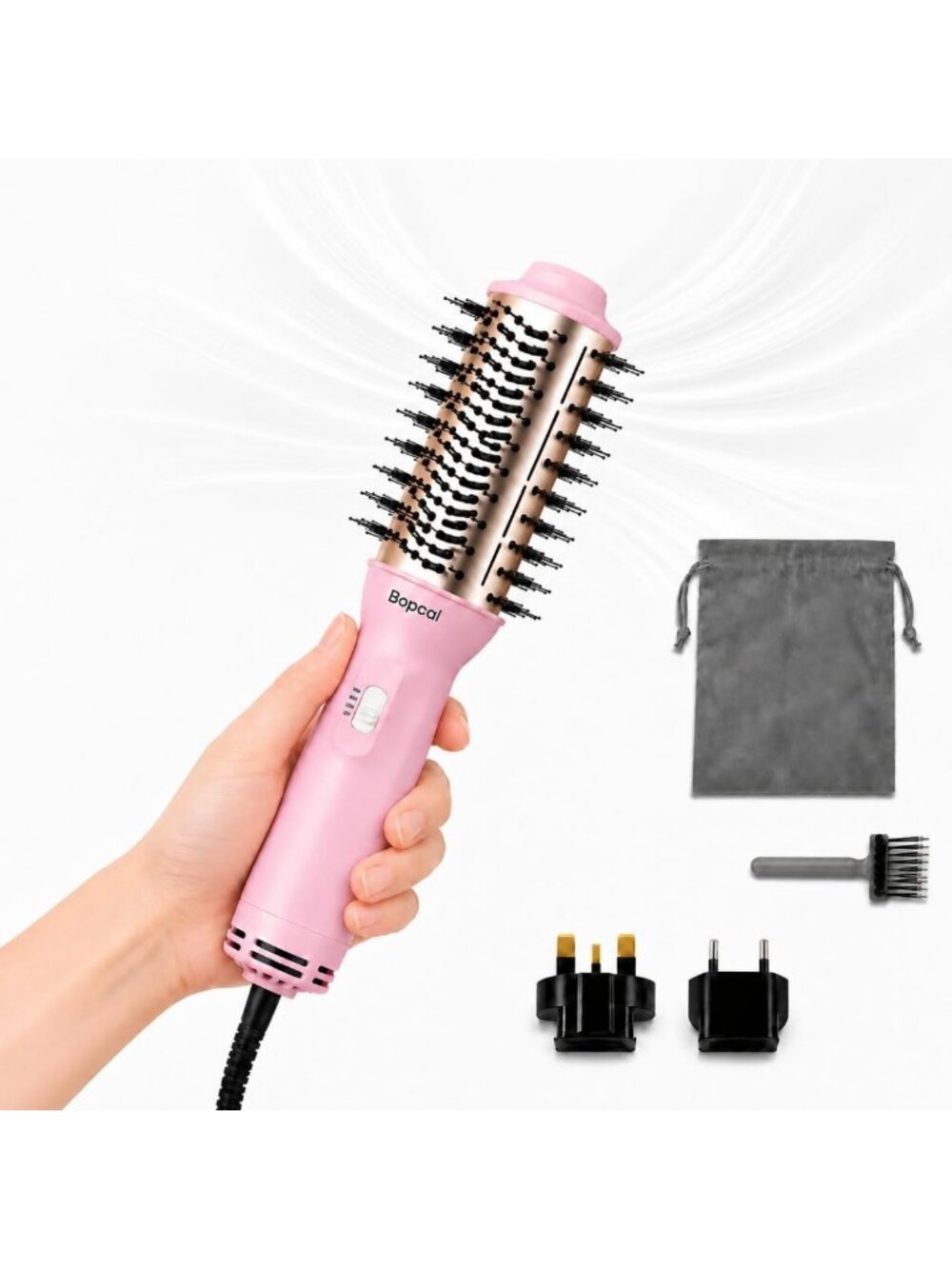 Compact Dual Voltage Travel Hair Dryer Brush - 2-in-1 Styling Tool for Quick
